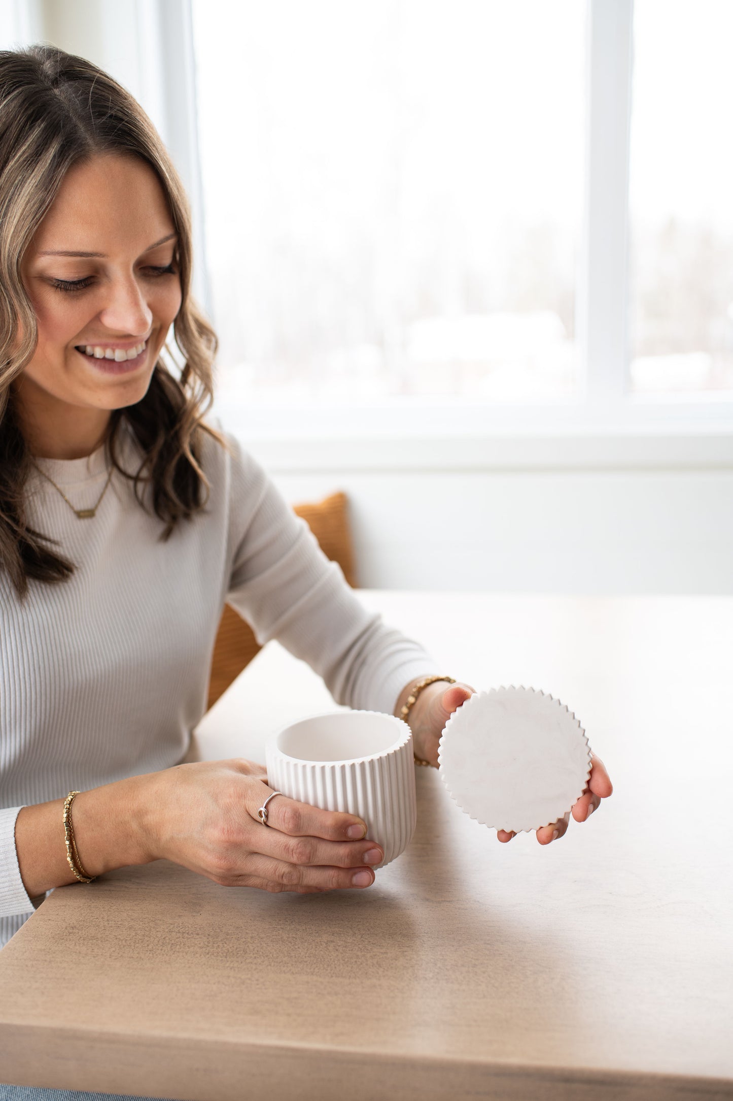 NEW!!! Fluted Jar with Lid