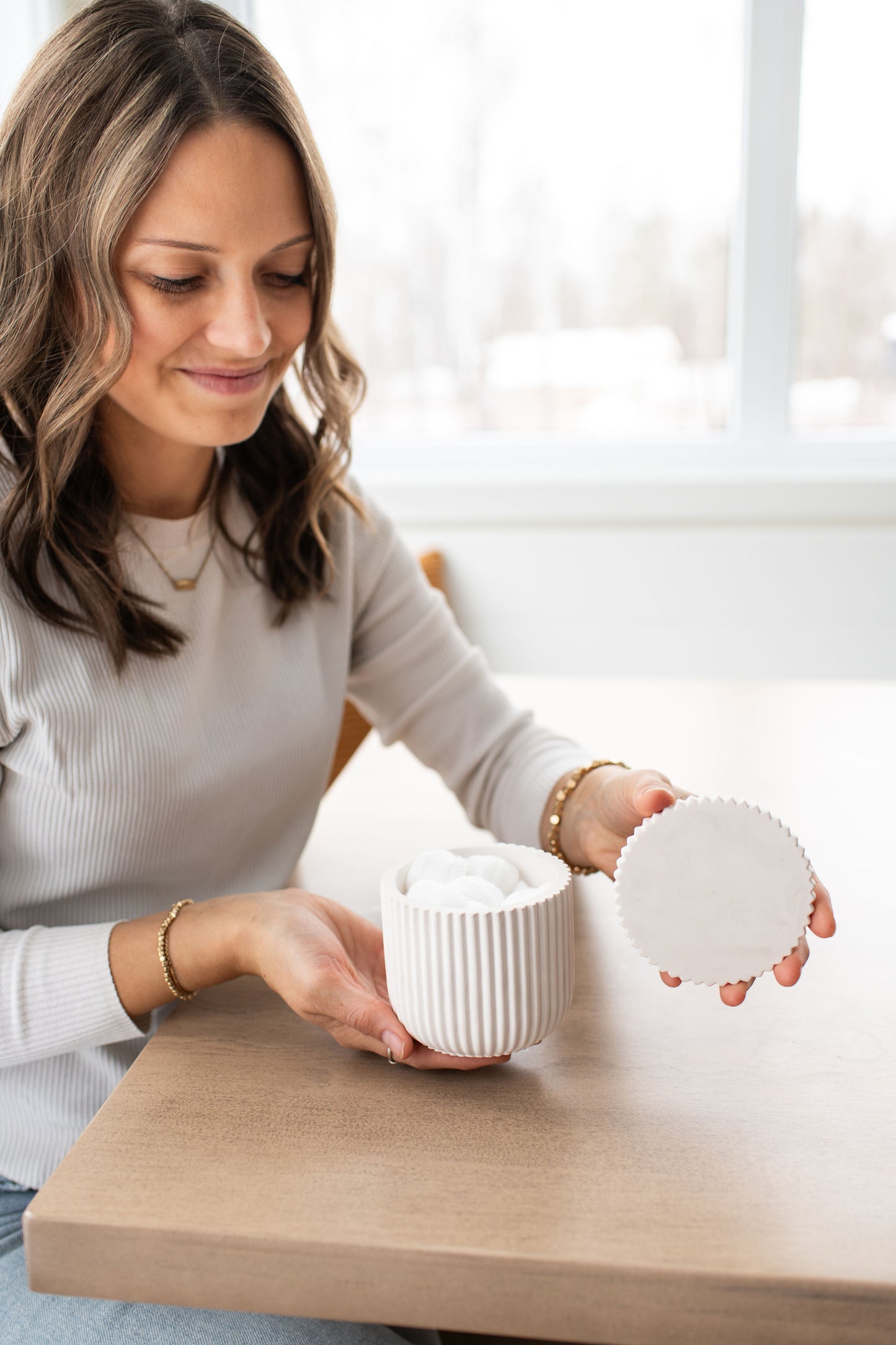 NEW!!! Fluted Jar with Lid