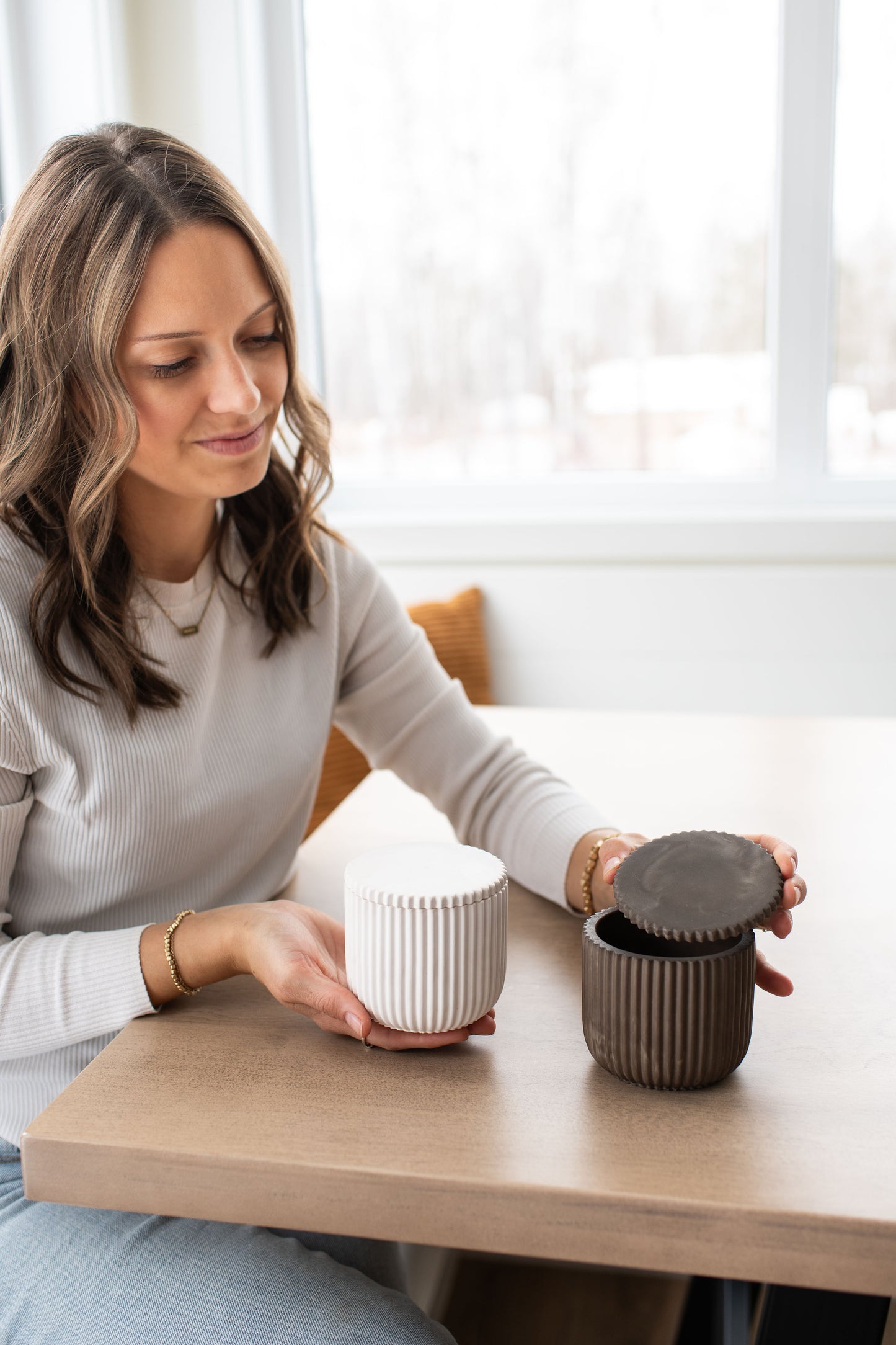 NEW!!! Fluted Jar with Lid