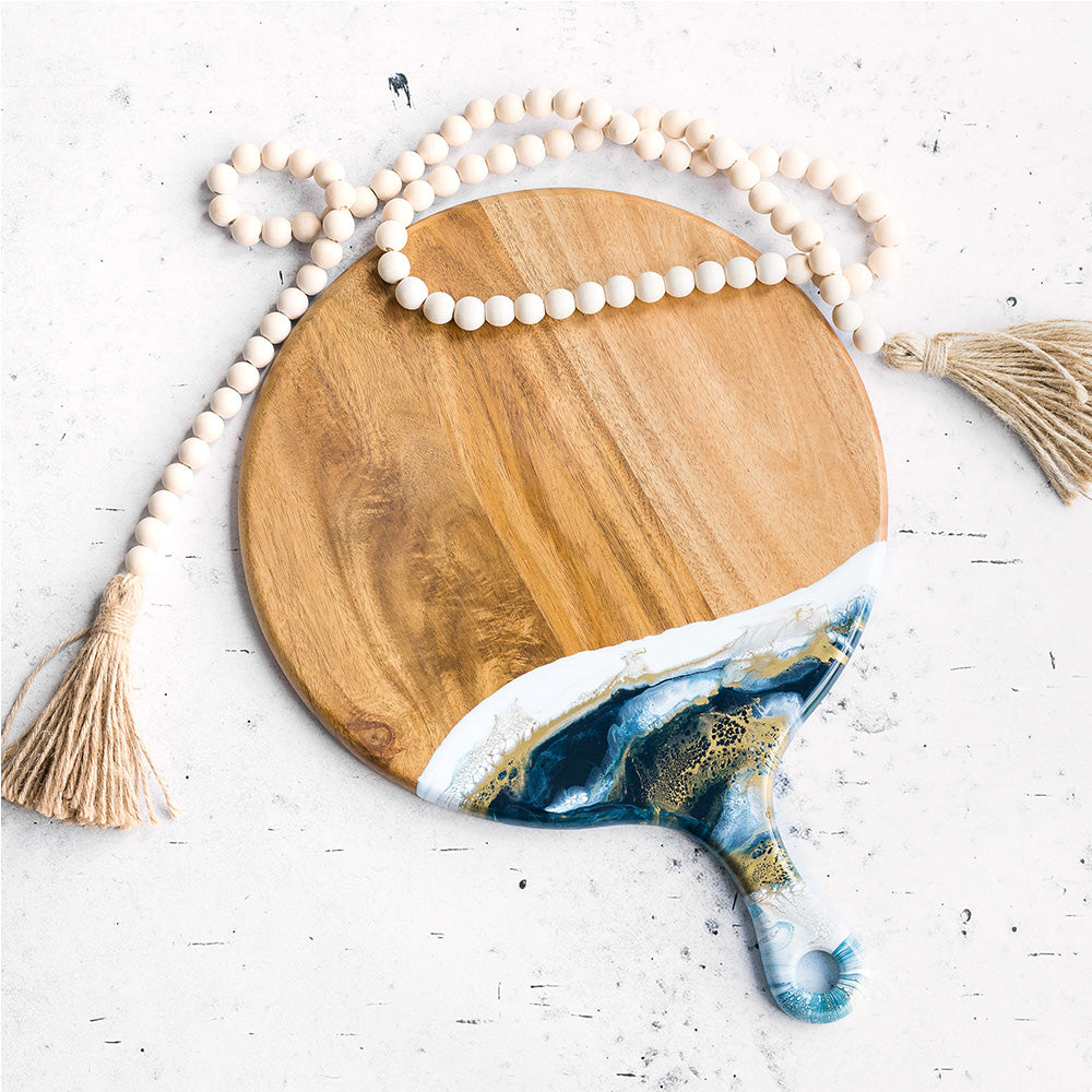 Round Cheese Paddle Acacia Boards