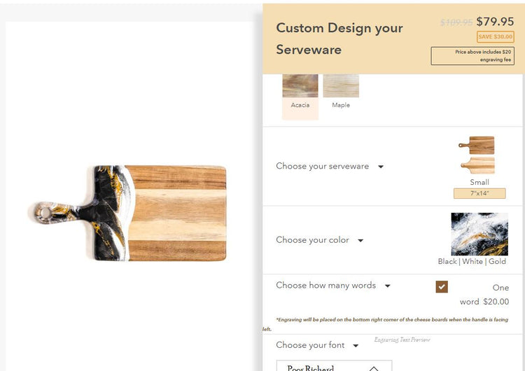 iamg of Custom Design your Serveware page